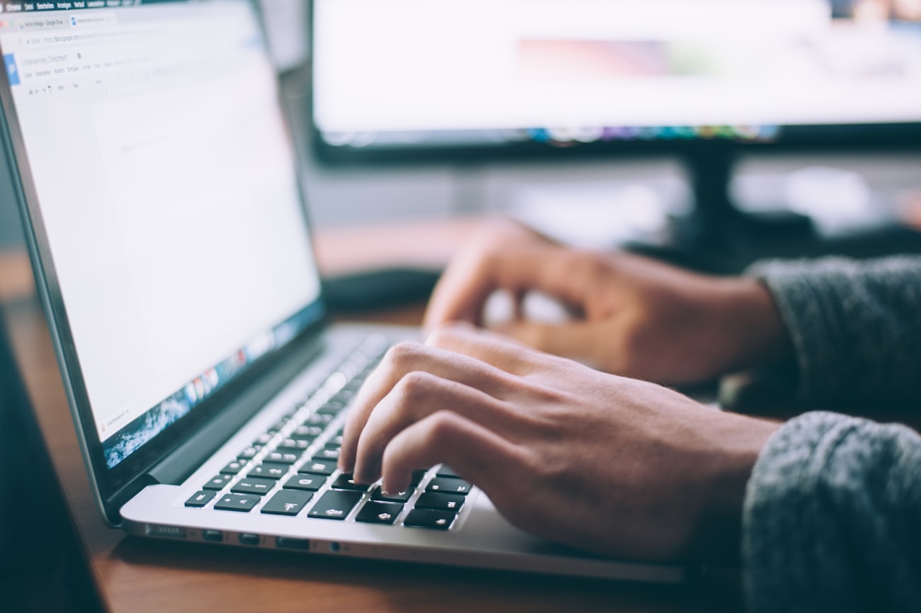 Developer writing clean website code